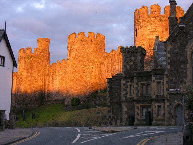 Conway castle at sunset